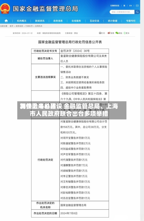加快上海世界再保险中心建设 金融监管总局、上海市人民政府联合出台多项举措