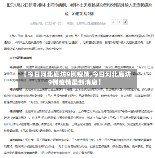 【今日河北廊坊9例疫情,今日河北廊坊9例疫情最新消息】