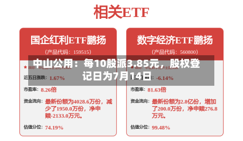 中山公用：每10股派3.85元，股权登记日为7月14日