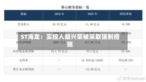 ST海龙：实控人胡兴荣被采取强制措施