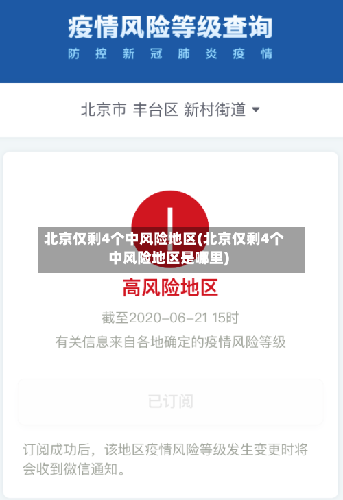 北京仅剩4个中风险地区(北京仅剩4个中风险地区是哪里)