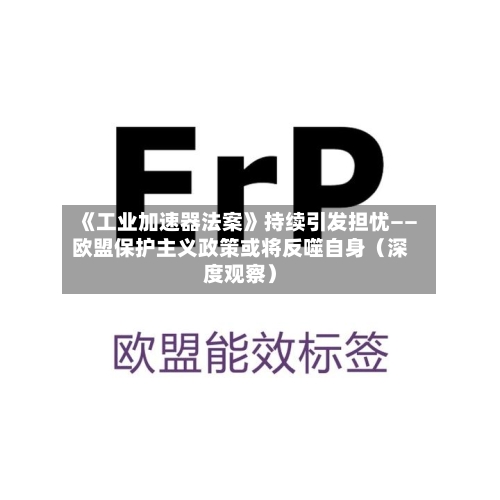 《工业加速器法案》持续引发担忧——欧盟保护主义政策或将反噬自身（深度观察）