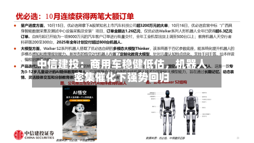 中信建投：商用车稳健低估，机器人密集催化下强势回归