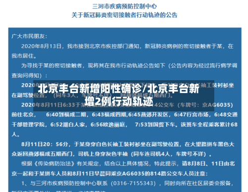 北京丰台新增阳性确诊/北京丰台新增2例行动轨迹