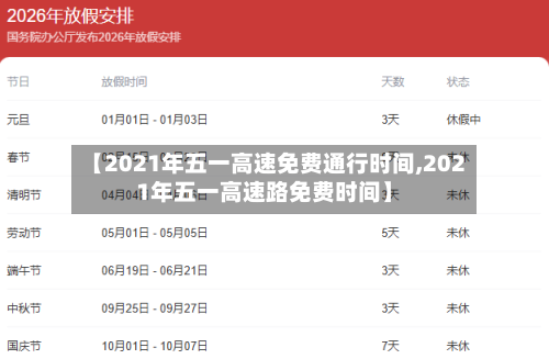 【2021年五一高速免费通行时间,2021年五一高速路免费时间】-第2张图片
