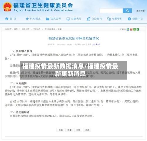 福建疫情最新数据消息/福建疫情最新更新消息-第2张图片