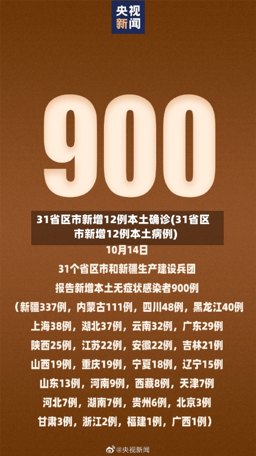 31省区市新增12例本土确诊(31省区市新增12例本土病例)