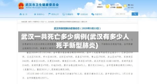 武汉一共死亡多少病例(武汉有多少人死于新型肺炎)