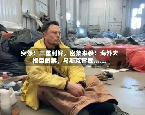 突然！三重利好，密集来袭！海外大模型解禁，马斯克官宣……