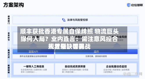 顺丰获批香港专属自保牌照 物流巨头缘何入局？业内直言：需注意风控合规复杂、世界人才短缺等挑战-第3张图片