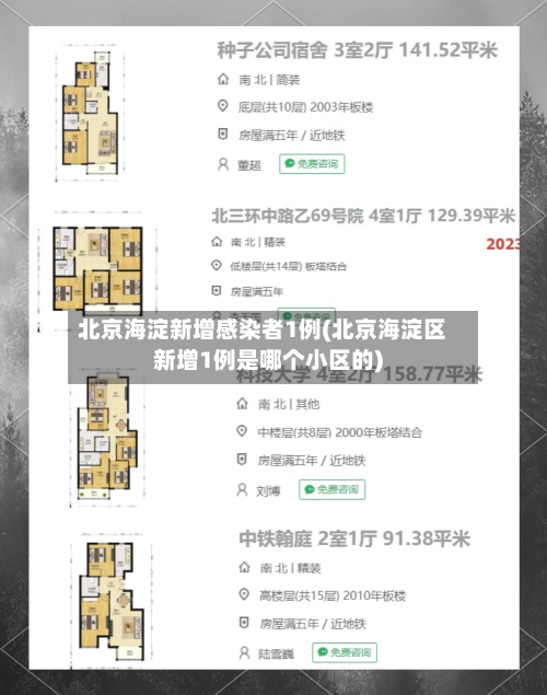 北京海淀新增感染者1例(北京海淀区新增1例是哪个小区的)-第2张图片