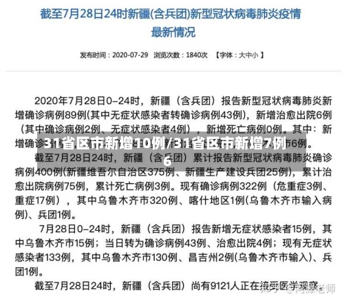 31省区市新增10例/31省区市新增7例6-第2张图片