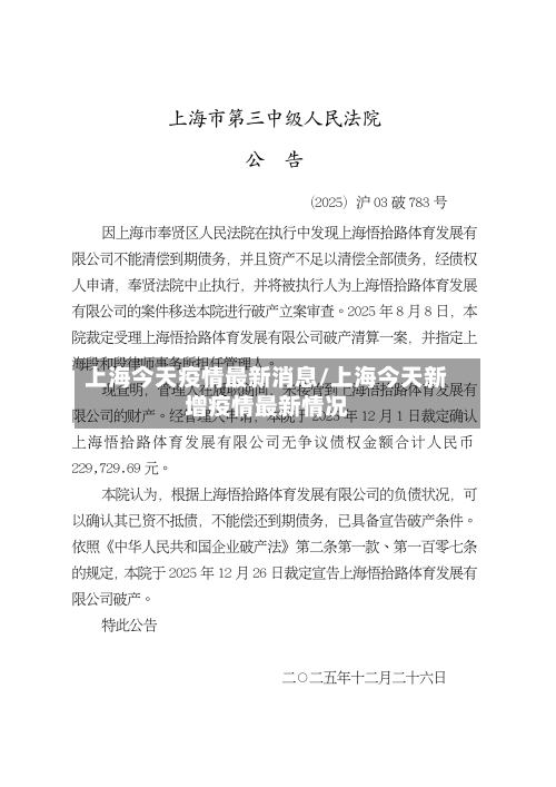 上海今天疫情最新消息/上海今天新增疫情最新情况