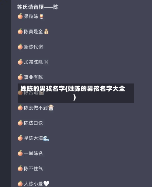 姓陈的男孩名字(姓陈的男孩名字大全)-第2张图片
