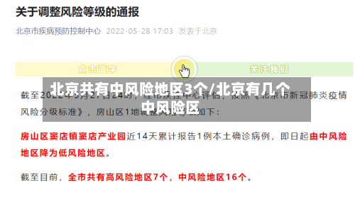 北京共有中风险地区3个/北京有几个中风险区