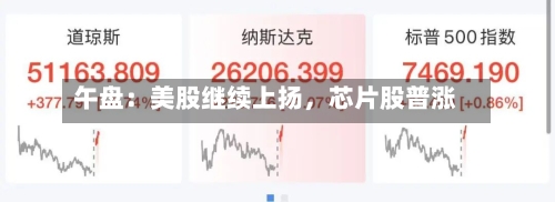 午盘：美股继续上扬，芯片股普涨