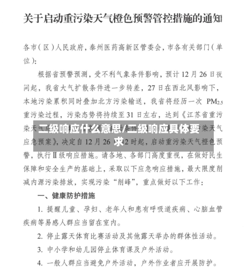 二级响应什么意思/二级响应具体要求