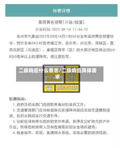 二级响应什么意思/二级响应具体要求-第2张图片