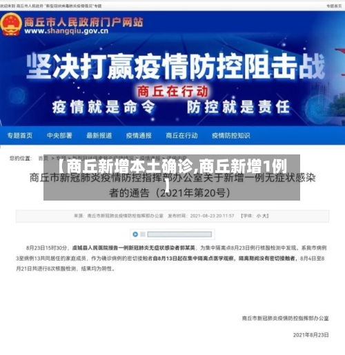 【商丘新增本土确诊,商丘新增1例】-第3张图片