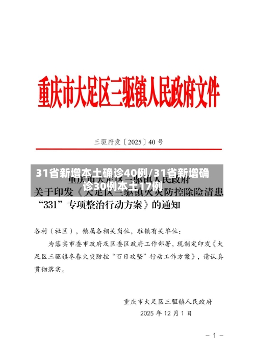 31省新增本土确诊40例/31省新增确诊30例本土17例