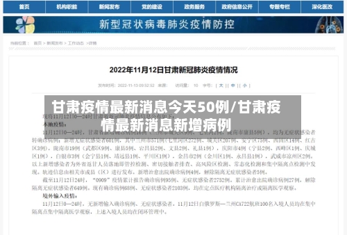 甘肃疫情最新消息今天50例/甘肃疫情最新消息新增病例