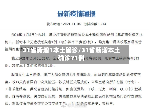 31省新增1本土确诊/31省新增本土确诊71例-第2张图片
