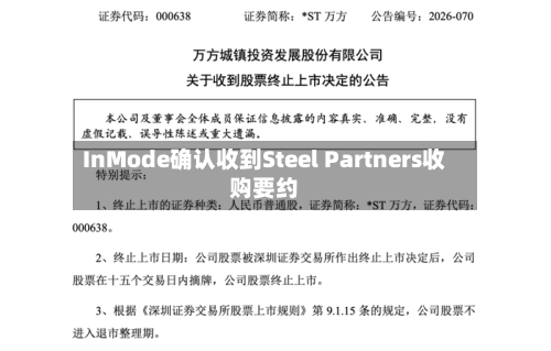 InMode确认收到Steel Partners收购要约