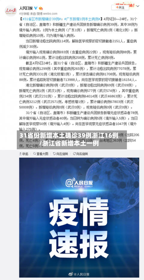 31省份新增本土确诊39例浙江16例/浙江省新增本土一例