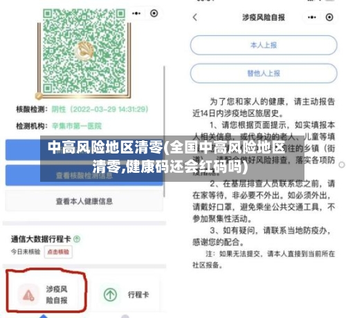 中高风险地区清零(全国中高风险地区清零,健康码还会红码吗)