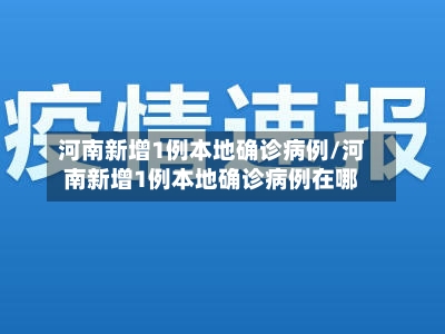 河南新增1例本地确诊病例/河南新增1例本地确诊病例在哪