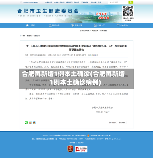 合肥再新增1例本土确诊(合肥再新增1例本土确诊病例)-第2张图片