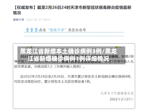 黑龙江省新增本土确诊病例3例/黑龙江省新增确诊病例1例详细情况-第2张图片