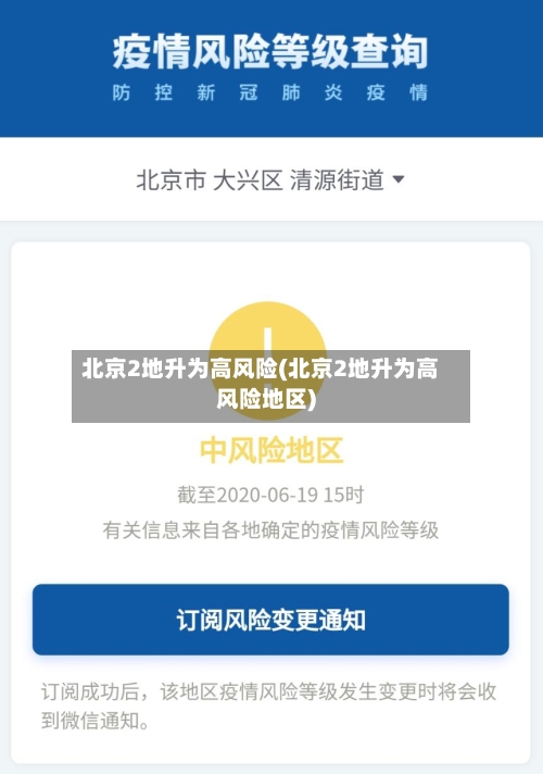 北京2地升为高风险(北京2地升为高风险地区)