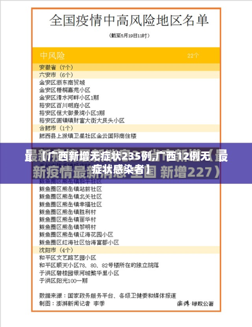 【广西新增无症状235例,广西12例无症状感染者】-第2张图片