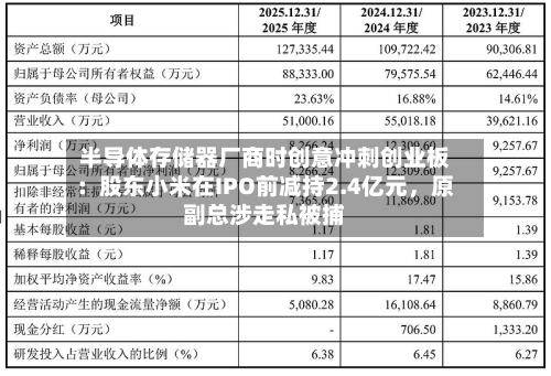 半导体存储器厂商时创意冲刺创业板：股东小米在IPO前减持2.4亿元，原副总涉走私被捕-第2张图片