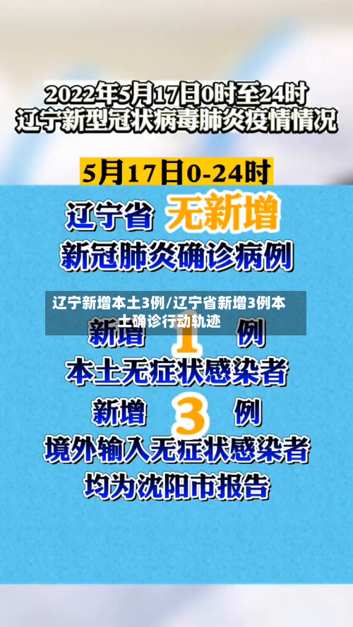 辽宁新增本土3例/辽宁省新增3例本土确诊行动轨迹