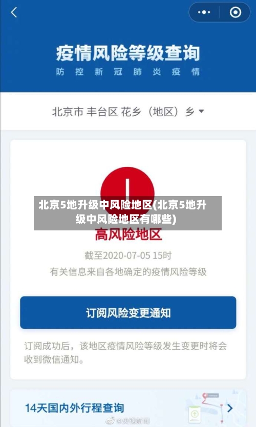 北京5地升级中风险地区(北京5地升级中风险地区有哪些)