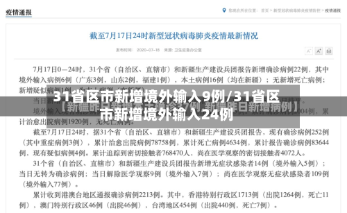 31省区市新增境外输入9例/31省区市新增境外输入24例