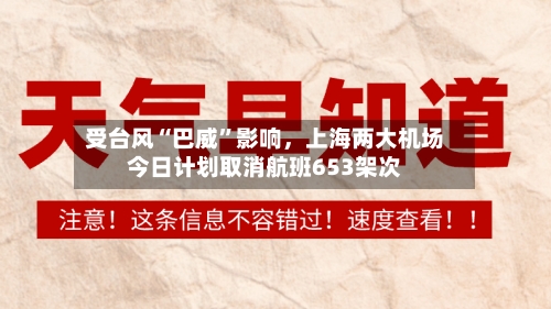 受台风“巴威”影响，上海两大机场今日计划取消航班653架次