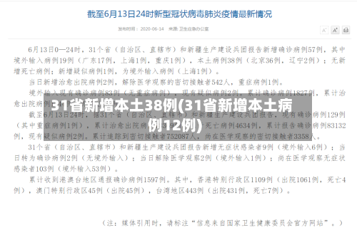 31省新增本土38例(31省新增本土病例12例)