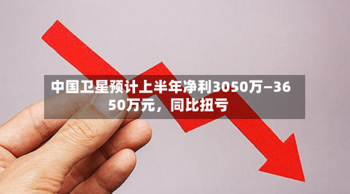 中国卫星预计上半年净利3050万—3650万元，同比扭亏