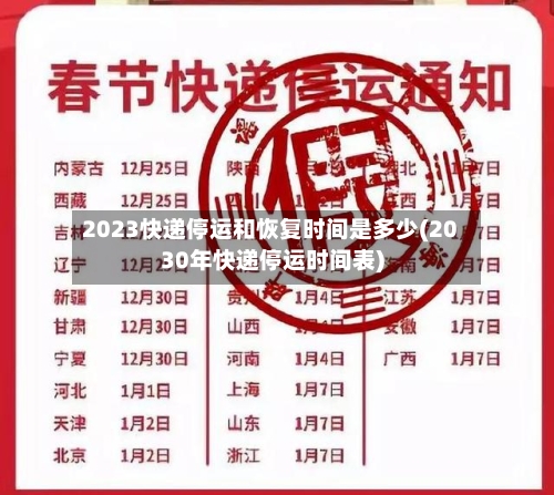 2023快递停运和恢复时间是多少(2030年快递停运时间表)