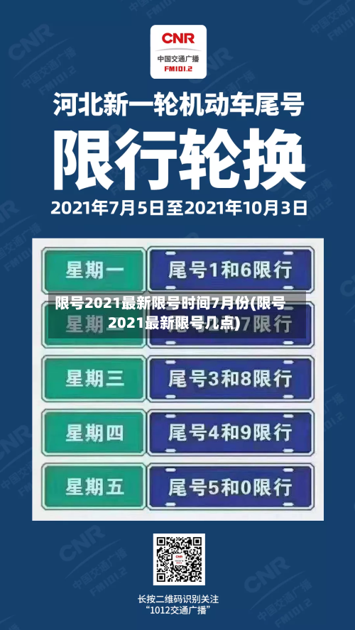 限号2021最新限号时间7月份(限号2021最新限号几点)