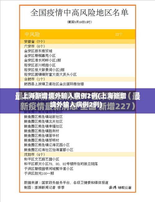 上海新增境外输入病例2例(上海新增境外输入病例2例)-第2张图片
