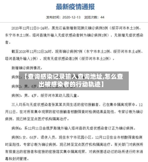 【查询感染记录输入查询地址,怎么查出被感染者的行动轨迹】