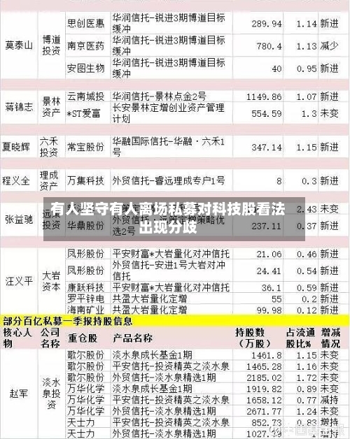 有人坚守有人离场私募对科技股看法出现分歧-第2张图片