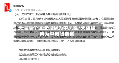 天津两个区域调整为中风险/天津被列为中风险地区-第2张图片
