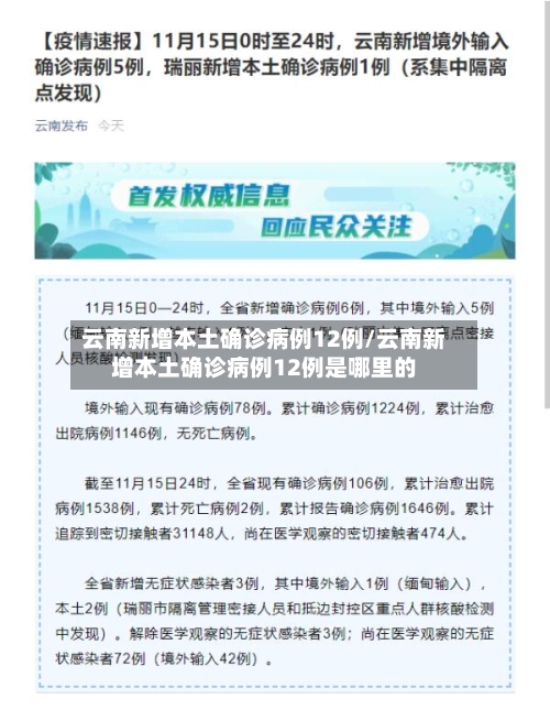 云南新增本土确诊病例12例/云南新增本土确诊病例12例是哪里的-第2张图片