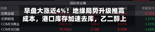 早盘大涨近4%！地缘局势升级推高成本，港口库存加速去库	，乙二醇上方空间还有多大？-第2张图片