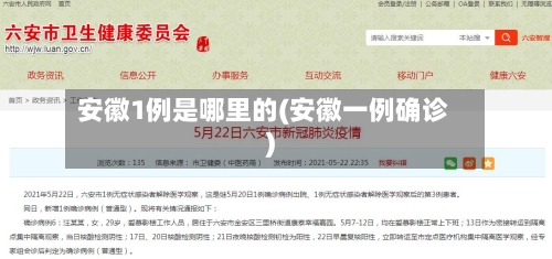 安徽1例是哪里的(安徽一例确诊)